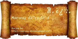 Marosy Árpád névjegykártya