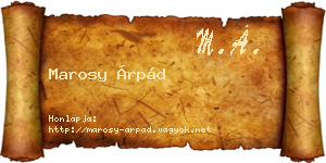 Marosy Árpád névjegykártya