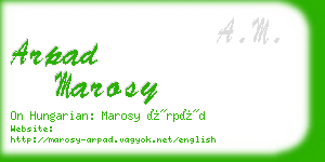 arpad marosy business card